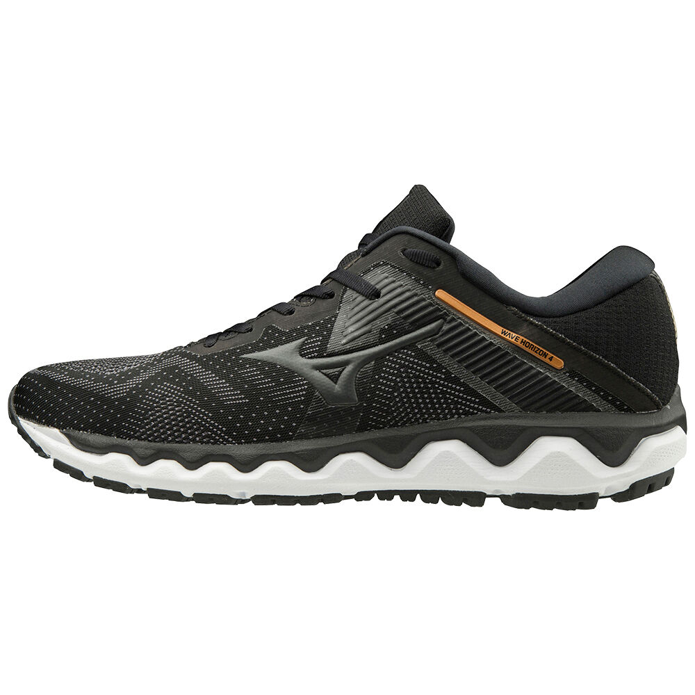 Mens Mizuno Wave Horizon 4 Running Shoes Black/Grey Philippines (FWJCOR213)